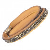 Leather bracelet "Trendy Minirocks", double - beige